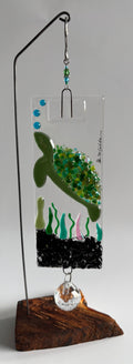 Honu on Black Sand Beach Suncatcher